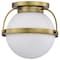 Nuvo Lakeshore 1-Light Medium Flush Natural Brass White Opal Glass 60/7781 - alternate 6